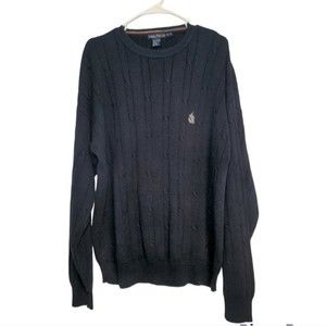 Nautica‎ Men's Dark Blue Long Sleeve Crew Neck Cable Knit Sweater Extra Large